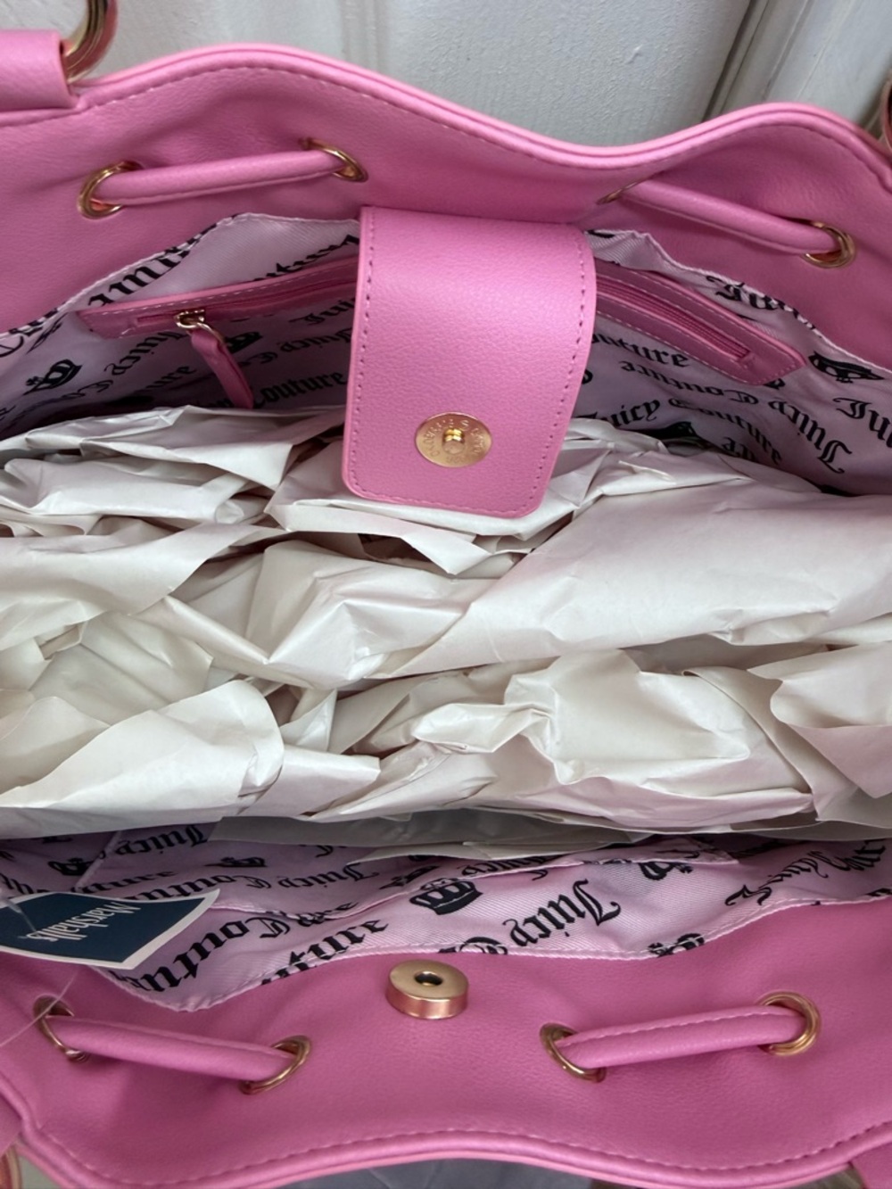 NWT Juicy Couture Classic Scottie Dog Daydreamer Tote in Sandstone/Pink - Picture 6 of 6